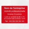 Plaque gravée pour entreprise en plexiglas 30x20cm