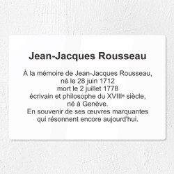 Plaque commémorative en plexiglas gravé 30x20cm