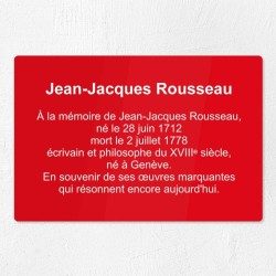 Plaque commémorative en plexiglas gravé 30x20cm