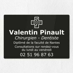 Plaque dentiste en plexiglas gravé 30x20cm