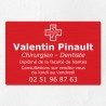 Plaque dentiste en aluminium 30x20cm