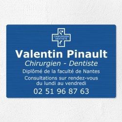 Plaque dentiste en aluminium 30x20cm