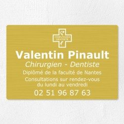 Plaque dentiste en aluminium 30x20cm