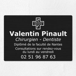 Plaque dentiste en aluminium 30x20cm