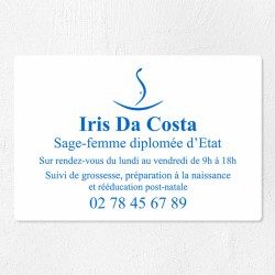 Plaque sage-femme économique en PVC gravoply 30x20cm