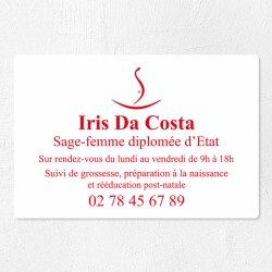 Plaque sage-femme économique en PVC gravoply 30x20cm