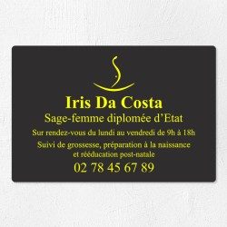 Plaque sage-femme économique en PVC gravoply 30x20cm