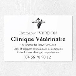 Plaque vétérinaire en plexiglas gravé 30x20cm