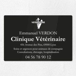 Plaque vétérinaire en plexiglas gravé 30x20cm