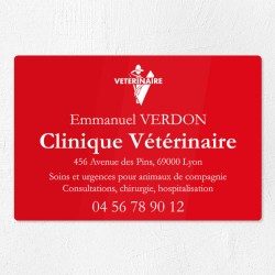 Plaque vétérinaire en plexiglas gravé 30x20cm