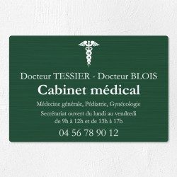 Plaque cabinet médical en aluminium 30x20cm