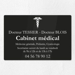 Plaque cabinet médical en plexiglas gravé 30x20cm