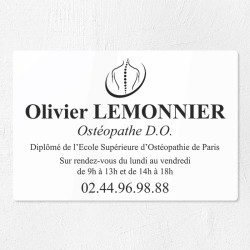Plaque ostéopathe en plexiglas gravé 30x20cm