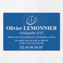 Plaque ostéopathe en plexiglas gravé 30x20cm