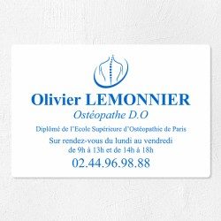 Plaque ostéopathe économique en PVC gravoply 30x20cm