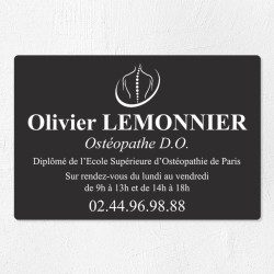 Plaque ostéopathe économique en PVC gravoply 30x20cm