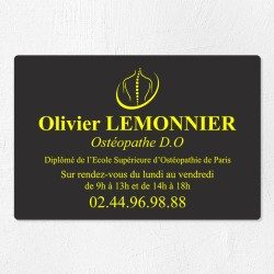 Plaque ostéopathe économique en PVC gravoply 30x20cm