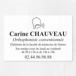 Plaque orthophoniste en plexiglas gravé 30x20cm