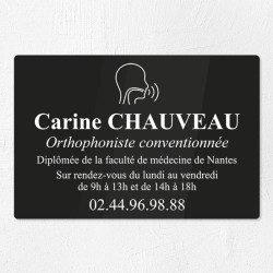 Plaque orthophoniste en plexiglas gravé 30x20cm