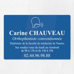 Plaque orthophoniste en plexiglas gravé 30x20cm