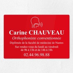 Plaque orthophoniste en plexiglas gravé 30x20cm