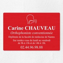 Plaque orthophoniste en aluminium 30x20cm