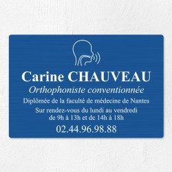 Plaque orthophoniste en aluminium 30x20cm