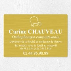 Plaque orthophoniste en aluminium 30x20cm