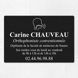Plaque orthophoniste en aluminium 30x20cm