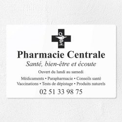 Plaque pharmacie en plexiglas gravé 30x20cm