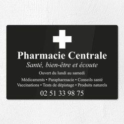 Plaque pharmacie en plexiglas gravé 30x20cm