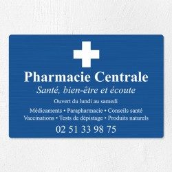 Plaque pharmacie en aluminium 30x20cm