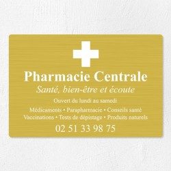 Plaque pharmacie en aluminium 30x20cm