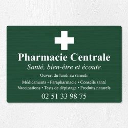 Plaque pharmacie en aluminium 30x20cm