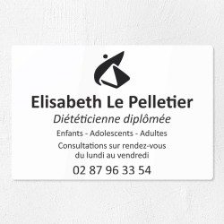 Plaque diététicienne en plexiglas gravé 30x20cm