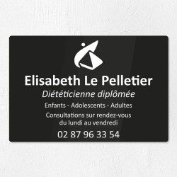 Plaque diététicienne en plexiglas gravé 30x20cm