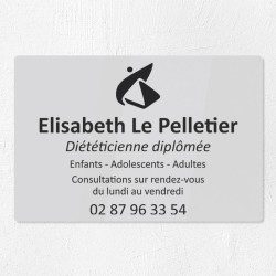 Plaque diététicienne en plexiglas gravé 30x20cm