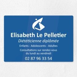 Plaque diététicienne en plexiglas gravé 30x20cm