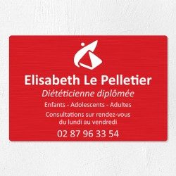 Plaque diététicien en aluminium 30x20cm