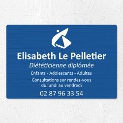 Plaque diététicien en aluminium 30x20cm
