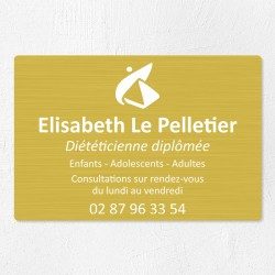 Plaque diététicien en aluminium 30x20cm