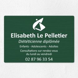 Plaque diététicien en aluminium 30x20cm
