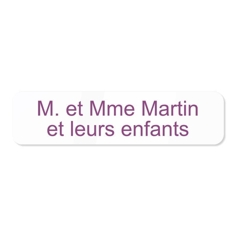 Plaque de boite aux lettres en plexiglas quadri 10x2.5cm Plaque de boite aux lettres en plexiglas quadri 10x2.5cm
