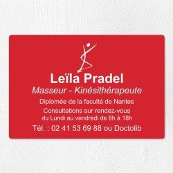 Plaque kiné personnalisée économique en PVC gravoply 30x20cm