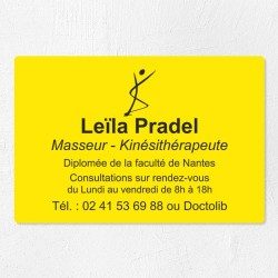 Plaque kiné personnalisée économique en PVC gravoply 30x20cm