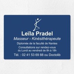 Plaque kiné personnalisée économique en PVC gravoply 30x20cm