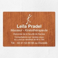 Plaque kiné personnalisée économique en PVC gravoply 30x20cm