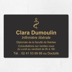 Plaque infirmière personnalisée économique en PVC gravoply 30x20cm