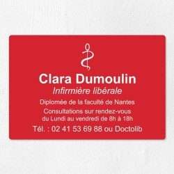 Plaque infirmière personnalisée économique en PVC gravoply 30x20cm