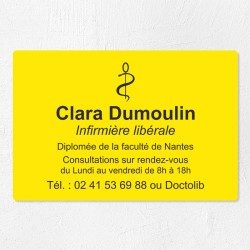 Plaque infirmière personnalisée économique en PVC gravoply 30x20cm